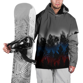 Накидка на куртку 3D с принтом Флаг из леса , 100% полиэстер |  | forest | rus | абстракция | закат | лес | рассвет | россия | флаг
