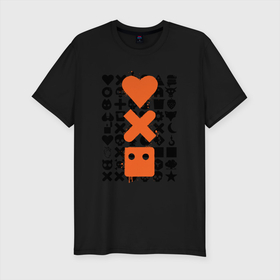 Мужская футболка хлопок Slim с принтом Love Death & Robots в Тюмени, 92% хлопок, 8% лайкра | приталенный силуэт, круглый вырез ворота, длина до линии бедра, короткий рукав | death | logo | love | netflix | robots | анимация | кино | лого | любовь | нетфликс | роботы | сериал