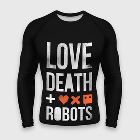 Мужской рашгард 3D с принтом Love Death + Robots в Петрозаводске,  |  | death | ldr | logo | love | netflix | robots | smile | анимация | кино | лого | лср | любовь | нетфликс | роботы | сериал | смайл | смайлик