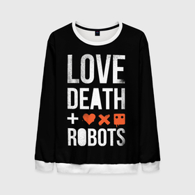 Мужской свитшот 3D с принтом Love Death + Robots в Кировске, 100% полиэстер с мягким внутренним слоем | круглый вырез горловины, мягкая резинка на манжетах и поясе, свободная посадка по фигуре | death | ldr | logo | love | netflix | robots | smile | анимация | кино | лого | лср | любовь | нетфликс | роботы | сериал | смайл | смайлик