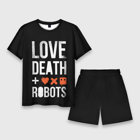 Мужской костюм с шортами 3D с принтом Love Death + Robots в Екатеринбурге,  |  | death | ldr | logo | love | netflix | robots | smile | анимация | кино | лого | лср | любовь | нетфликс | роботы | сериал | смайл | смайлик