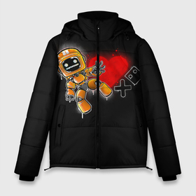 Мужская зимняя куртка 3D с принтом K-VRC | Love Death and Robots в Екатеринбурге, верх — 100% полиэстер; подкладка — 100% полиэстер; утеплитель — 100% полиэстер | длина ниже бедра, свободный силуэт Оверсайз. Есть воротник-стойка, отстегивающийся капюшон и ветрозащитная планка. 

Боковые карманы с листочкой на кнопках и внутренний карман на молнии. | Тематика изображения на принте: death | heart | hearts | k vrc | ldr | logo | love | netflix | robots | smile | анимация | кино | лого | лср | любовь | нетфликс | роботы | сердце | сериал | смайл | смайлик