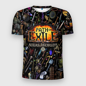 Мужская футболка 3D спортивная с принтом Path of Exile в Кировске, 100% полиэстер с улучшенными характеристиками | приталенный силуэт, круглая горловина, широкие плечи, сужается к линии бедра | computer | game | path of exile | игра | компьютерная | путь изгнания
