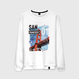 Мужской свитшот хлопок с принтом Сан-Франциско , 100% хлопок |  | san francisco | usa | мост | надпись | путешествия | сан франциско | свобода | сша | туризм