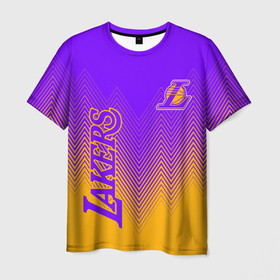 Мужская футболка 3D с принтом LOS ANGELES LAKERS / ЛЕЙКЕРС в Тюмени, 100% полиэфир | прямой крой, круглый вырез горловины, длина до линии бедер | 24 lakers | kobe bryant | lakers | los angeles lakers | баскетбол. | коби брайант | лос анджелес лейкерс | лосанджелес лейкерс