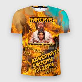 Мужская футболка 3D спортивная с принтом Far Cry 6 , 100% полиэстер с улучшенными характеристиками | приталенный силуэт, круглая горловина, широкие плечи, сужается к линии бедра | action adventure | антон кастильо | дани рохас | диктатор | противостояние | яра