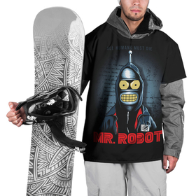 Накидка на куртку 3D с принтом Bender x mr robot в Курске, 100% полиэстер |  | bender | futurama | mr robot | planet express | бендер | мистер робот | мульт | мультфильм | планетный экспресс | туранга лила | филипп джэй фрай | футурама