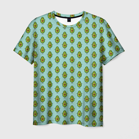 Мужская футболка 3D с принтом Авокадики в Новосибирске, 100% полиэфир | прямой крой, круглый вырез горловины, длина до линии бедер | avocado | food | fruit | pattern | vegan | vegetarian | авокадо | веган | вегетарианство | еда | зарядка | зелёная | паттерн | правильное питание | фрукт | фрукты