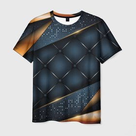 Мужская футболка 3D с принтом 3D VIP GOLD CORNERS в Екатеринбурге, 100% полиэфир | прямой крой, круглый вырез горловины, длина до линии бедер | 3d | 3д | luxury | versace | vip | абстракция | блеск | блестки | версаче | вип | паттерн | роскошь | соты | текстуры