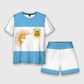 Мужской костюм с шортами 3D с принтом Сборная Аргентины в Курске,  |  | goal24 | аргентина | барселона | дибала | игуаин | икарди | лионель месси | месси | месси аргентина | сборная аргентины | спорт | футбол | чемпионат мира | чм