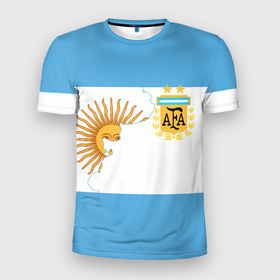 Мужская футболка 3D спортивная с принтом Сборная Аргентины в Петрозаводске, 100% полиэстер с улучшенными характеристиками | приталенный силуэт, круглая горловина, широкие плечи, сужается к линии бедра | Тематика изображения на принте: goal24 | аргентина | барселона | дибала | игуаин | икарди | лионель месси | месси | месси аргентина | сборная аргентины | спорт | футбол | чемпионат мира | чм