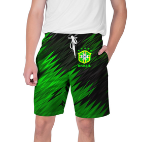 Мужские шорты 3D с принтом Сборная Бразилии в Белгороде,  полиэстер 100% | прямой крой, два кармана без застежек по бокам. Мягкая трикотажная резинка на поясе, внутри которой широкие завязки. Длина чуть выше колен | brazil | neymar | бразилия | коутиньо | марсело | неймар | роберто карлос | роналдиньо | роналдо | сборная бразилии | спорт | футбол | чемпионат мира