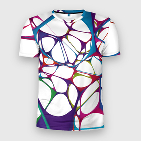 Мужская футболка 3D спортивная с принтом Нейроны в Тюмени, 100% полиэстер с улучшенными характеристиками | приталенный силуэт, круглая горловина, широкие плечи, сужается к линии бедра | абстракция | минимализм | нейронные связи | нейроны | рисунок
