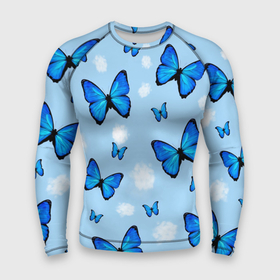Мужской рашгард 3D с принтом Бабочки с Облаками ,  |  | morgenstern | бабочка | бабочки | морген | моргеншетрн бабочки | моргенштерн | насекомые | нежный | рисунок | роза | сирень | цветочек | цветочный | цветы