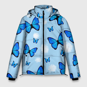 Мужская зимняя куртка 3D с принтом Бабочки с Облаками в Новосибирске, верх — 100% полиэстер; подкладка — 100% полиэстер; утеплитель — 100% полиэстер | длина ниже бедра, свободный силуэт Оверсайз. Есть воротник-стойка, отстегивающийся капюшон и ветрозащитная планка. 

Боковые карманы с листочкой на кнопках и внутренний карман на молнии. | morgenstern | бабочка | бабочки | морген | моргеншетрн бабочки | моргенштерн | насекомые | нежный | рисунок | роза | сирень | цветочек | цветочный | цветы