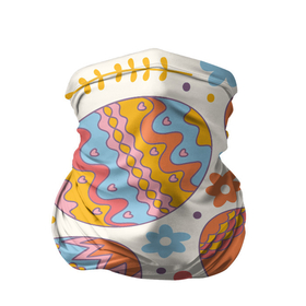 Бандана-труба 3D с принтом Пасхальные Яйца (Цветы) в Белгороде, 100% полиэстер, ткань с особыми свойствами — Activecool | плотность 150‒180 г/м2; хорошо тянется, но сохраняет форму | пасха | пасхальные яйца | рисунок | цветы | яйца