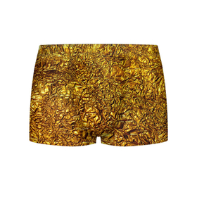Мужские трусы 3D с принтом Сусальное золото в Тюмени, 50% хлопок, 50% полиэстер | классическая посадка, на поясе мягкая тканевая резинка | Тематика изображения на принте: gold | золото | золотой | мятая | сусальное | фольга