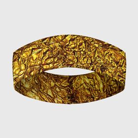 Повязка на голову 3D с принтом Сусальное золото ,  |  | Тематика изображения на принте: gold | золото | золотой | мятая | сусальное | фольга