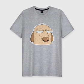 Мужская футболка хлопок Slim с принтом Дигги в Санкт-Петербурге, 92% хлопок, 8% лайкра | приталенный силуэт, круглый вырез ворота, длина до линии бедра, короткий рукав | diggy | dog | sticker | дигги | собака | стикер