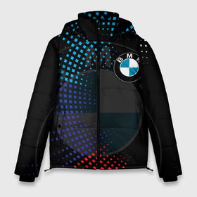 Мужская зимняя куртка 3D с принтом BMW БМВ M COMPETITION в Тюмени, верх — 100% полиэстер; подкладка — 100% полиэстер; утеплитель — 100% полиэстер | длина ниже бедра, свободный силуэт Оверсайз. Есть воротник-стойка, отстегивающийся капюшон и ветрозащитная планка. 

Боковые карманы с листочкой на кнопках и внутренний карман на молнии. | Тематика изображения на принте: bmw | m style | sport | x3. | x5 | x6 | x7 | авто | автомобиль | беха | бмв | бумер | м пакет | спорт