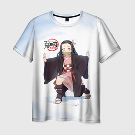 Мужская футболка 3D с принтом Nezuko Kamado Kimetsu no Yaiba в Новосибирске, 100% полиэфир | прямой крой, круглый вырез горловины, длина до линии бедер | demon slayer | kamado | kimetsu no yaiba | nezuko | tanjiro | аниме | гию томиока | зеницу агацума | иноске хашибира | камадо | клинок | корзинная девочка | манга | музан кибуцуджи | незуко | рассекающий демонов | танджиро