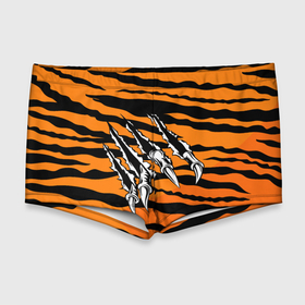 Мужские купальные плавки 3D с принтом След от когтей тигра в Екатеринбурге, Полиэстер 85%, Спандекс 15% |  | tiger | восточный тигр | год тигра | когти | кошка | тигр | тигренок | хищник