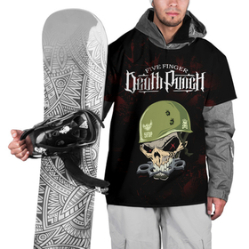 Накидка на куртку 3D с принтом Five Finger Death Punch в Санкт-Петербурге, 100% полиэстер |  | 5fdp | alternative | ffdp | five finfer death punch | ghost | groove | hard | ivan moody | rock