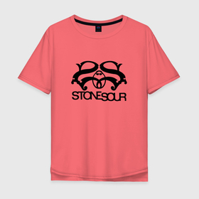 Мужская футболка хлопок Oversize с принтом Stone sour в Санкт-Петербурге, 100% хлопок | свободный крой, круглый ворот, “спинка” длиннее передней части | corey taylor | hydrograd | metallm | rock | slipknot | stone sour | кори тейлор