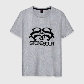 Мужская футболка хлопок с принтом Stone sour , 100% хлопок | прямой крой, круглый вырез горловины, длина до линии бедер, слегка спущенное плечо. | corey taylor | hydrograd | metallm | rock | slipknot | stone sour | кори тейлор