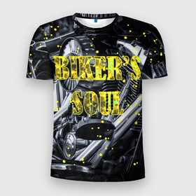 Мужская футболка 3D спортивная с принтом Bikers Soul | Душа байкера в Екатеринбурге, 100% полиэстер с улучшенными характеристиками | приталенный силуэт, круглая горловина, широкие плечи, сужается к линии бедра | bikers soul | moto | soul | байк | байкер | душа | душа байкера | мото | мотоцикл