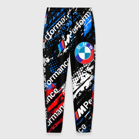 Мужские брюки 3D с принтом BMW M PERFORMANCE / БМВ ГРАНЖ в Новосибирске, 100% полиэстер | манжеты по низу, эластичный пояс регулируется шнурком, по бокам два кармана без застежек, внутренняя часть кармана из мелкой сетки | Тематика изображения на принте: bmw | grunge | m performance | m style | sport | x3 | x5 | x6 | x7 | авто | автомобиль | беха | бмв | брызги | бумер | гранж | краска. | м пакет | м перфоманс | спорт