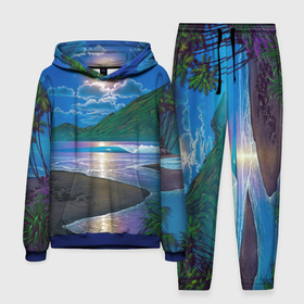 Мужской костюм 3D (с толстовкой) с принтом Гавайский пейзаж в Белгороде,  |  | Тематика изображения на принте: гавайи | корабль | лето | море | отдых | пальмы | пейзаж | песок | пляж | природа | тропики