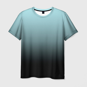 Мужская футболка 3D с принтом Black and Blue gradient в Белгороде, 100% полиэфир | прямой крой, круглый вырез горловины, длина до линии бедер | Тематика изображения на принте: black | градиент | текстура | чёрный