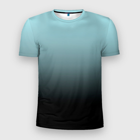 Мужская футболка 3D спортивная с принтом Black and Blue gradient в Белгороде, 100% полиэстер с улучшенными характеристиками | приталенный силуэт, круглая горловина, широкие плечи, сужается к линии бедра | Тематика изображения на принте: black | градиент | текстура | чёрный