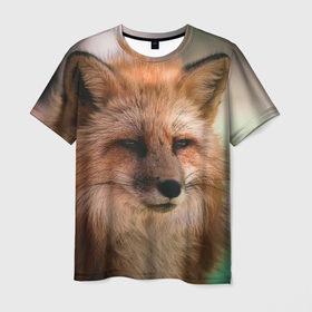 Мужская футболка 3D с принтом Строгая лисица в Курске, 100% полиэфир | прямой крой, круглый вырез горловины, длина до линии бедер | fox | foxy | животное | звери | лиса | лисенок | лисичка | милая | рыжая | фокс