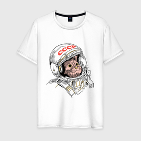Мужская футболка хлопок с принтом СССР Кот космонавт в Тюмени, 100% хлопок | прямой крой, круглый вырез горловины, длина до линии бедер, слегка спущенное плечо. | Тематика изображения на принте: astronaut | cat | cccp | gagarin | helmet | nasa | space cat | space suit | ussr | астронавт | гагарин | космический кот | космонавтика | кот в космосе | кот в скафандре | кот в шлеме | кот гагарин | кошка | наса | поехали | роскосмос