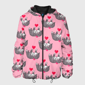 Мужская куртка 3D с принтом Пиксельные котики в Новосибирске, ткань верха — 100% полиэстер, подклад — флис | прямой крой, подол и капюшон оформлены резинкой с фиксаторами, два кармана без застежек по бокам, один большой потайной карман на груди. Карман на груди застегивается на липучку | cat | cats | kitten | глаза | глазки | девочкам | кот | котёнок | котик | котики | котэ | котята | кошак | кошка | кошки | красивая | милая | прикольная | светлая | темная | черная