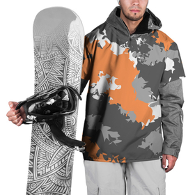 Накидка на куртку 3D с принтом Камуфляж (огненный) в Тюмени, 100% полиэстер |  | камуфляж | милитари | огненный | огонь | оранжевый