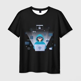 Мужская футболка 3D с принтом ПРОГРАММИСТ | HACKER (Z) , 100% полиэфир | прямой крой, круглый вырез горловины, длина до линии бедер | anonymus | cod | hack | hacker | it | program | texture | айти | аноним | анонимус | взлом | код | кодинг | программа | программист | текстура | хак | хакер