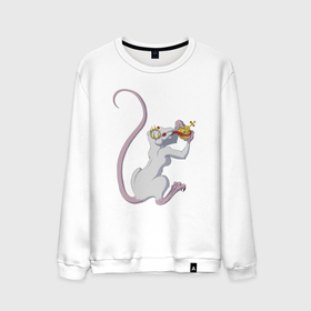 Мужской свитшот хлопок с принтом Крыса королева в Кировске, 100% хлопок |  | animals | queen | rat | безумие | королева | крыса | персонажи