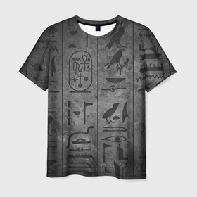 Мужская футболка 3D с принтом Египетские Иероглифы 3D в Новосибирске, 100% полиэфир | прямой крой, круглый вырез горловины, длина до линии бедер | абстракция | египет | знаки | иероглиф | илюстрация | искуство | культура | минимализм | пирамида | рисунки | текстура