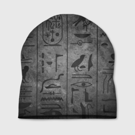 Шапка 3D с принтом Египетские Иероглифы 3D в Кировске, 100% полиэстер | универсальный размер, печать по всей поверхности изделия | абстракция | египет | знаки | иероглиф | илюстрация | искуство | культура | минимализм | пирамида | рисунки | текстура
