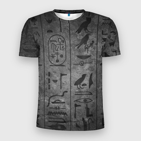Мужская футболка 3D спортивная с принтом Египетские Иероглифы 3D , 100% полиэстер с улучшенными характеристиками | приталенный силуэт, круглая горловина, широкие плечи, сужается к линии бедра | абстракция | египет | знаки | иероглиф | илюстрация | искуство | культура | минимализм | пирамида | рисунки | текстура