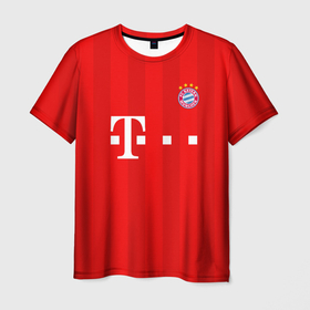 Мужская футболка 3D с принтом Форма Баварии - Левандовски , 100% полиэфир | прямой крой, круглый вырез горловины, длина до линии бедер | Тематика изображения на принте: 2021 | 9 | bayern | lewandowski | байер | германия | евро 2020 | клуб | мюнхен | номер | роберт | фан | фк | футбол | футбольная