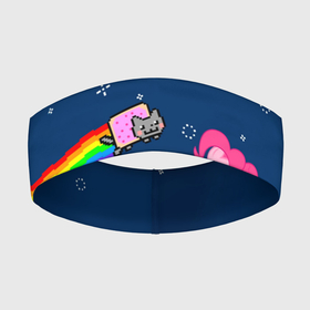Повязка на голову 3D с принтом Nyan cat x Pony в Курске,  |  | my little pony | nyan cat | дружба это чудо | единорог | единороги | май литл пони | мульт | мультфильм | нян кэт