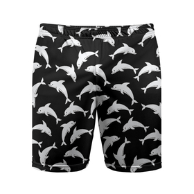 Мужские шорты спортивные с принтом Дельфиновый фон Dolphin в Тюмени,  |  | dolphin | дельфин | дельфиновый фон | дельфины | косатка | морской житель | пляжная