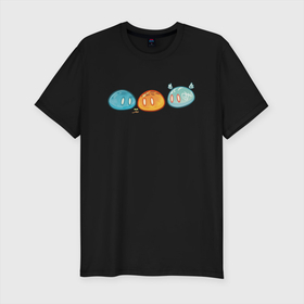 Мужская футболка хлопок Slim с принтом Genshin impact Slime trio №1 в Новосибирске, 92% хлопок, 8% лайкра | приталенный силуэт, круглый вырез ворота, длина до линии бедра, короткий рукав | colorful | cute | genshin impact | slime | геншин | геншин импакт | милота
