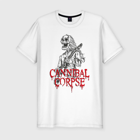 Мужская футболка хлопок Slim с принтом Cannibal Corpse | Труп Канниба в Курске, 92% хлопок, 8% лайкра | приталенный силуэт, круглый вырез ворота, длина до линии бедра, короткий рукав | cannibal | cannibal corpse | corpse | death metal | deathgrind | алекс уэбстер | брутальный дэт метал | дэт метал | дэтграйнд | пол мазуркевич | роб барретт | труп каннибала