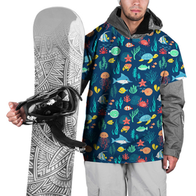 Накидка на куртку 3D с принтом Морские жители в Петрозаводске, 100% полиэстер |  | Тематика изображения на принте: водоросли | звезды | кораллы | крабы | медузы | море | паттерны | рыбы | черепахи