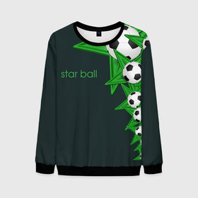 Мужской свитшот 3D с принтом Star ball в Тюмени, 100% полиэстер с мягким внутренним слоем | круглый вырез горловины, мягкая резинка на манжетах и поясе, свободная посадка по фигуре | football | star | авторские коллекции | звезда | мяч | футбол